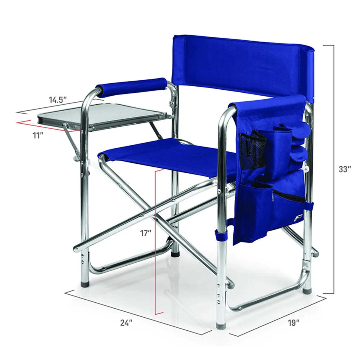 Deluxe Lightweight Folding Directors Chair With Side Table 6