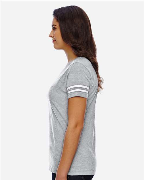 Women's Football V-Neck Fine Jersey Tee - 3537 43