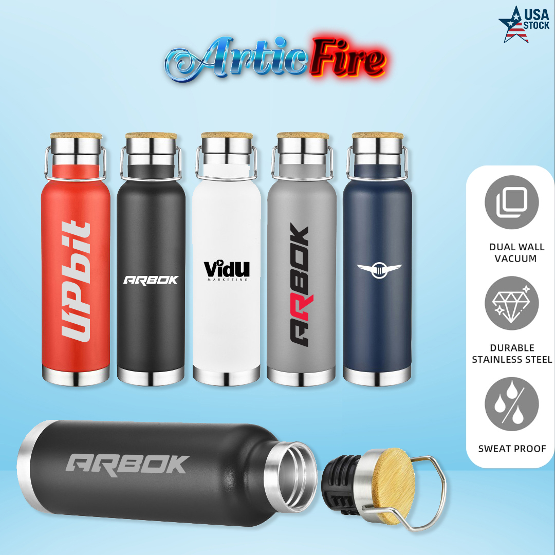 ArticFire 20oz Double Wall Stainless Steel Vacuum Tumbler with Bamboo Cap 5