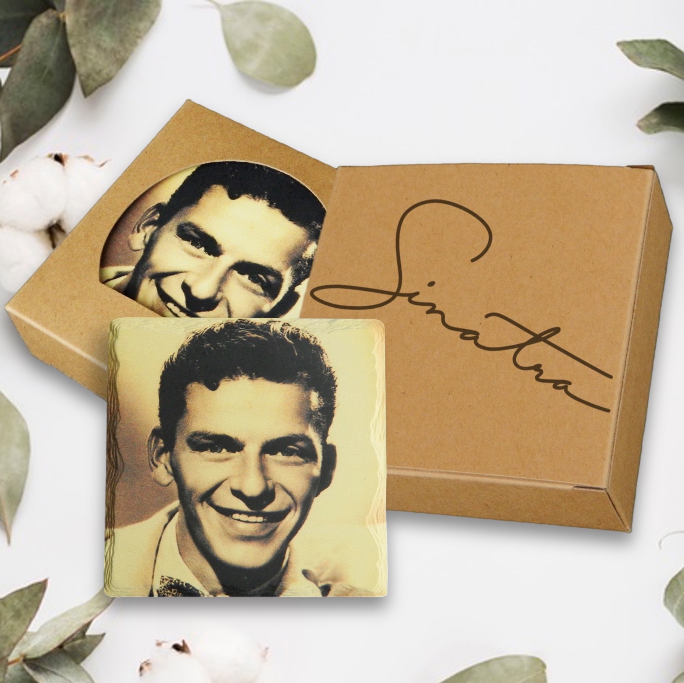4 Square Layered Edge Custom Printed Coaster Box Set with Custom Print on Back of Box 1