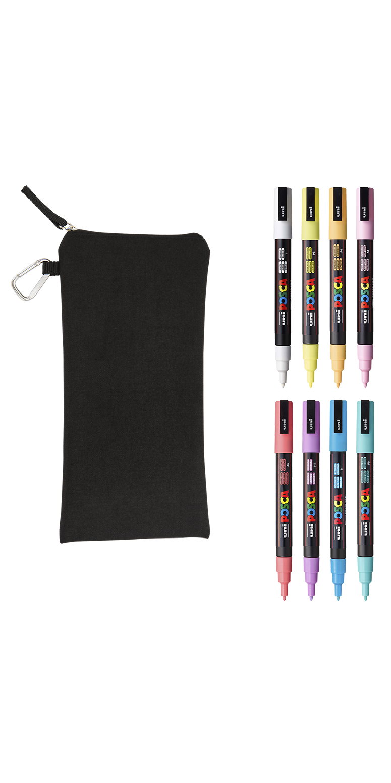 POSCA 8 Piece Soft Marker Set with Bag - Fine 2