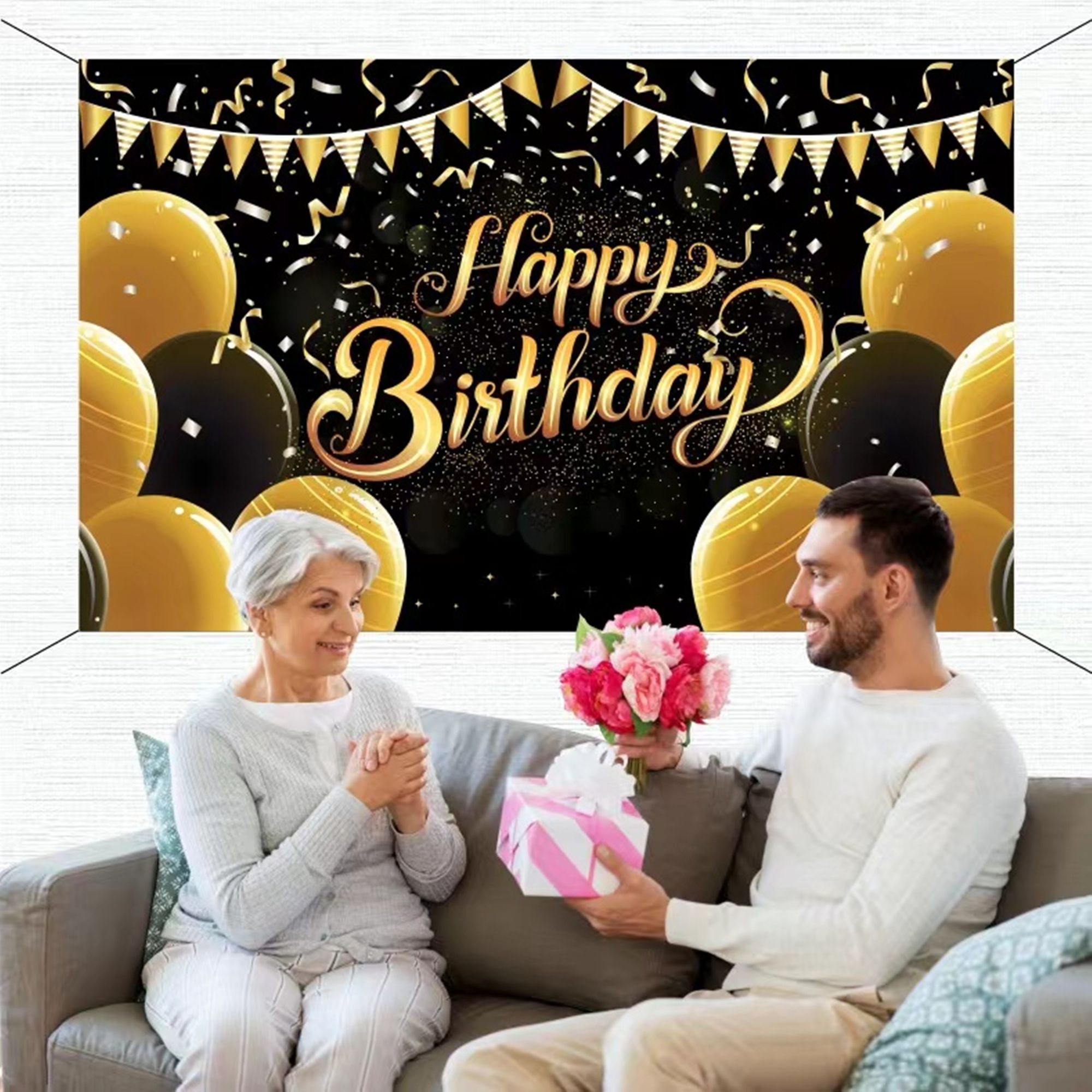 Happy Birthday Decorations Backdrop 4
