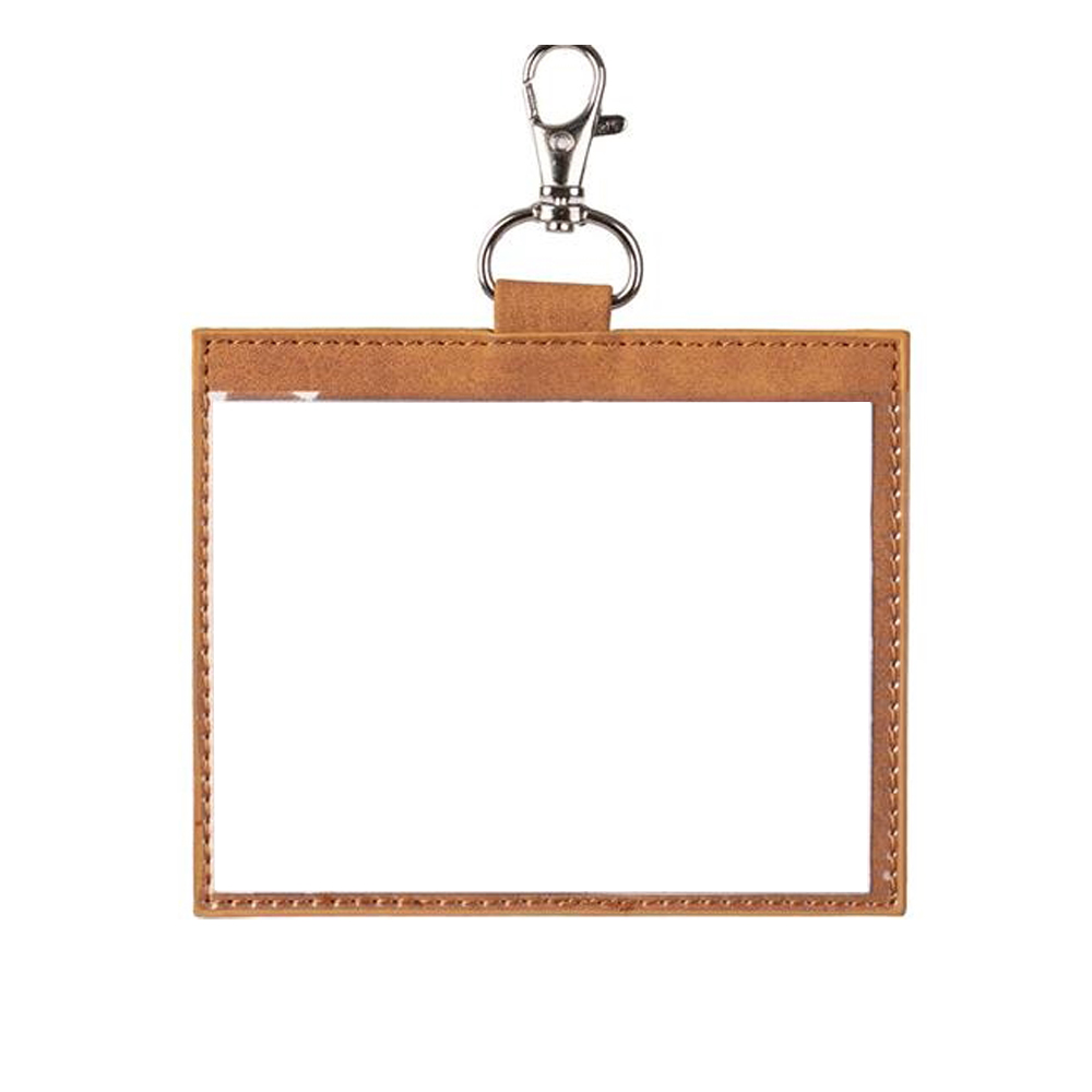 Leather Vaccine Card Wallet 4x3", promotional clip with logo imprint 4