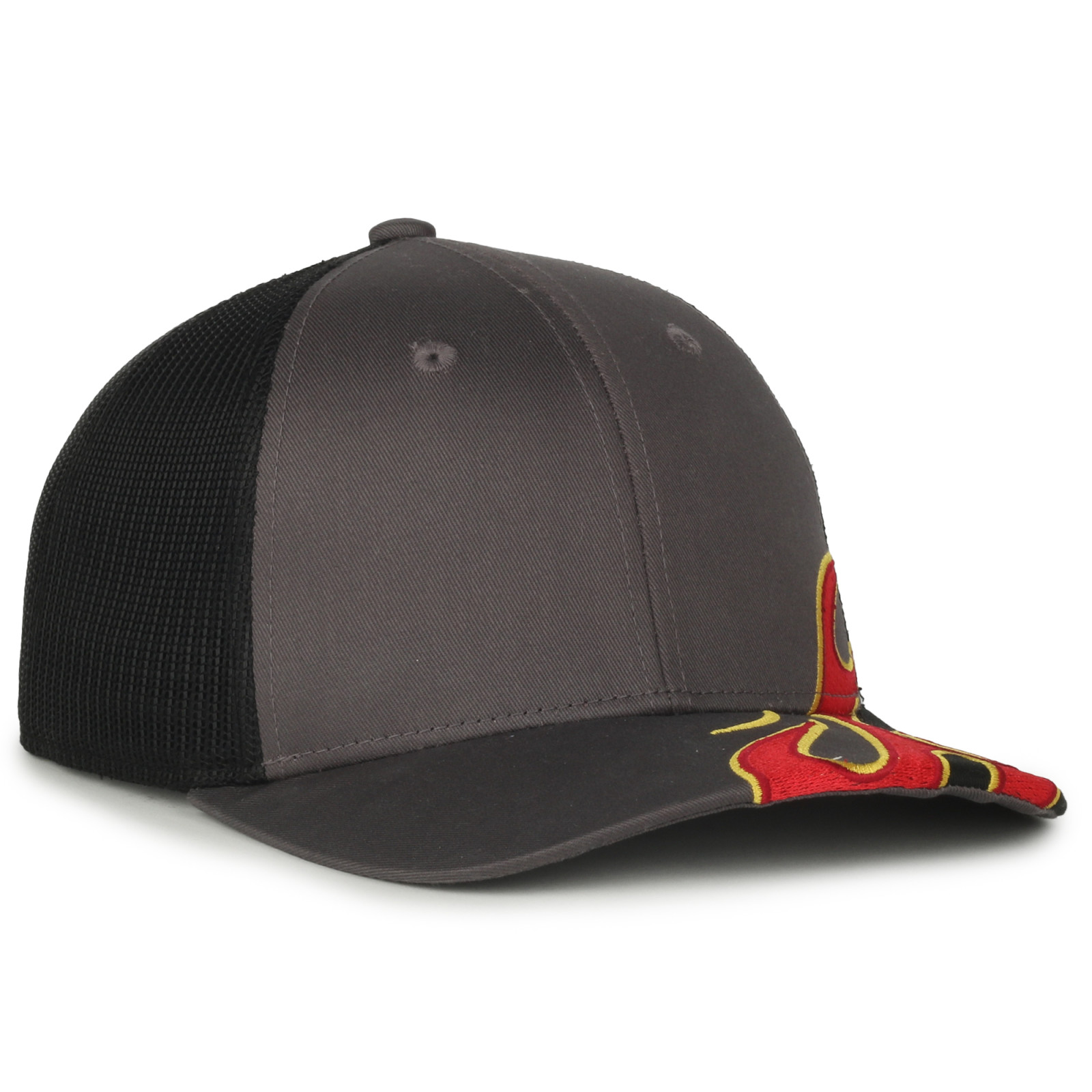 Flame Embroidery Mesh Back