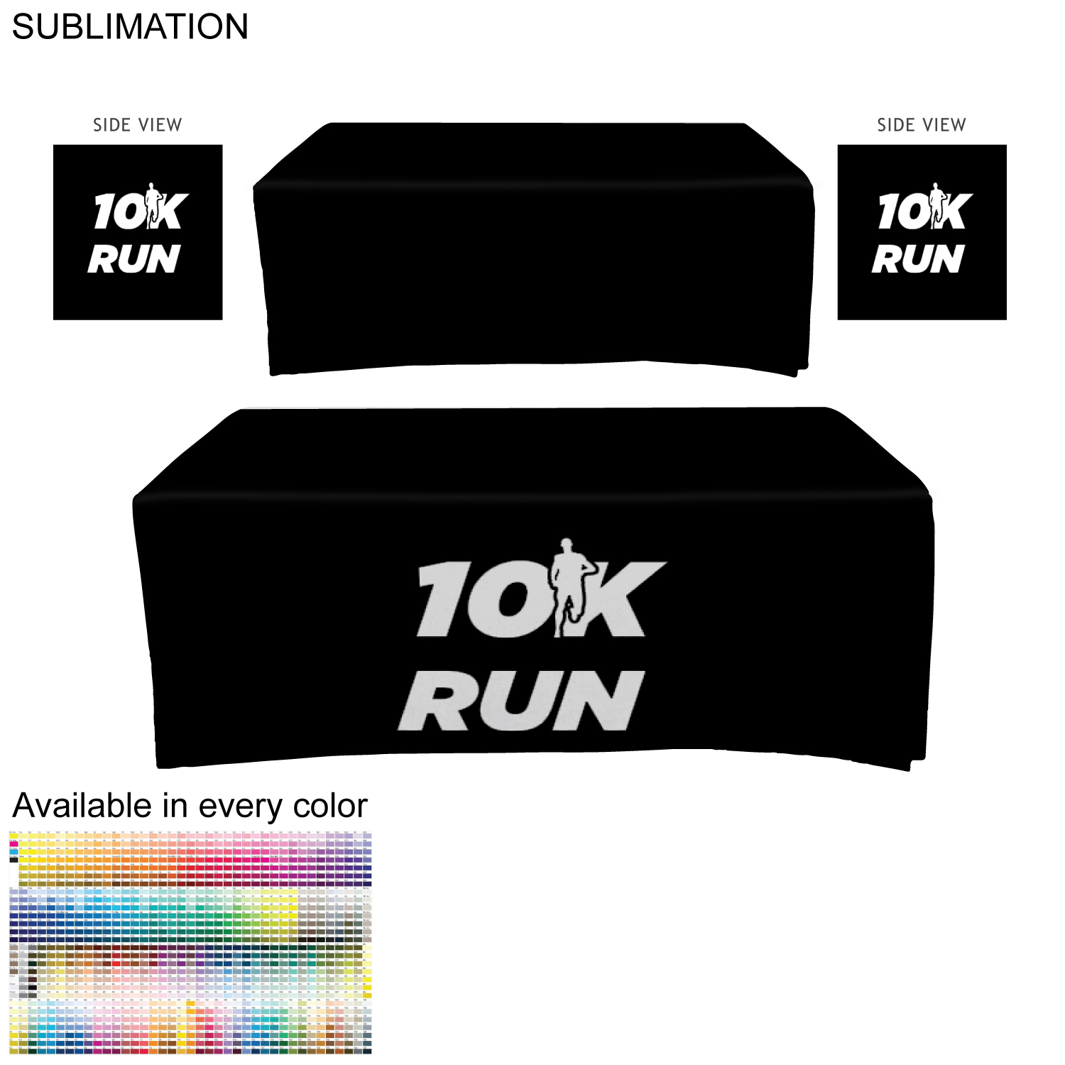 Outdoor Use Sublimated Box style Fitted tablecloth for a 6' Table, Closed back 4