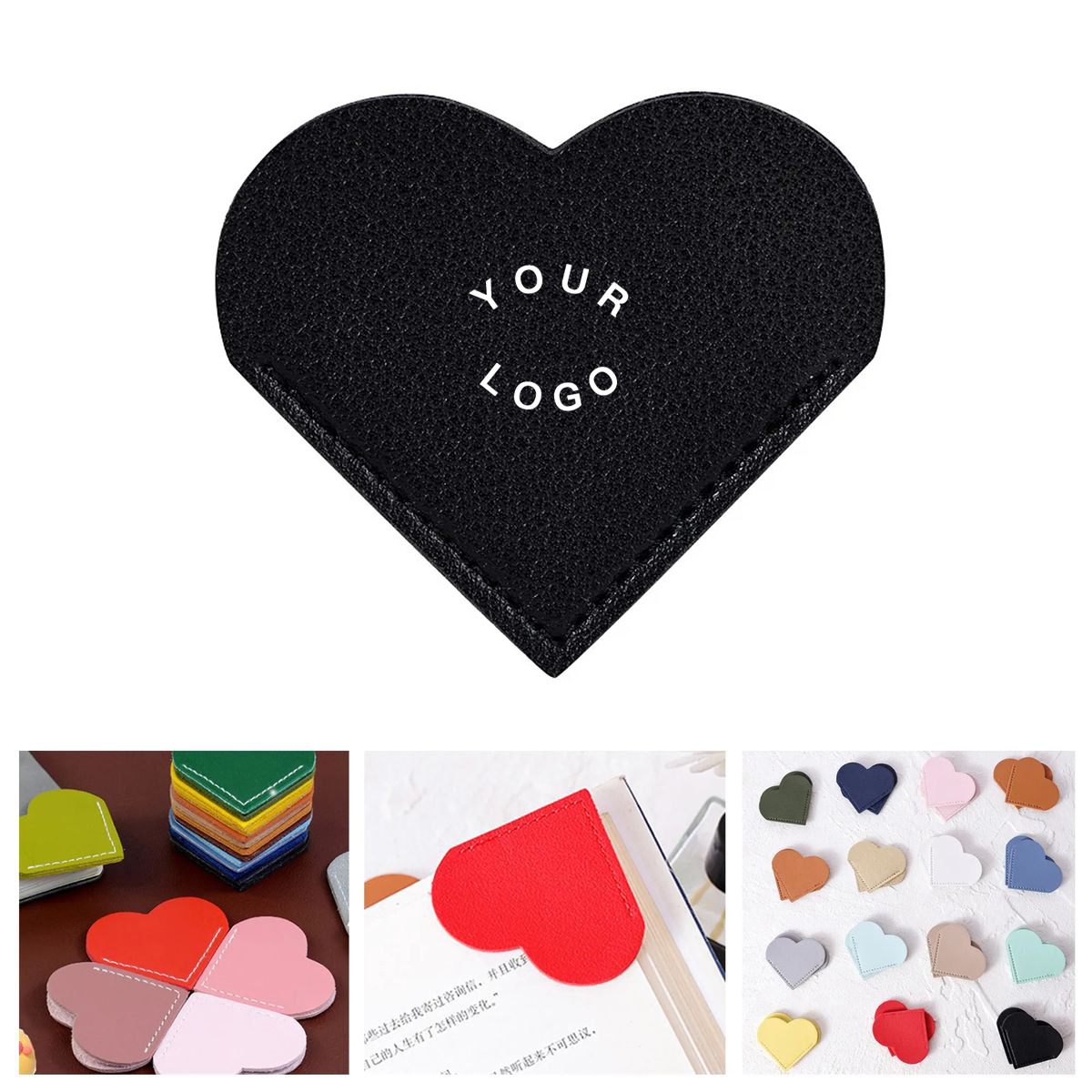 PU Leather Heart Shaped Bookmark for Reading 6