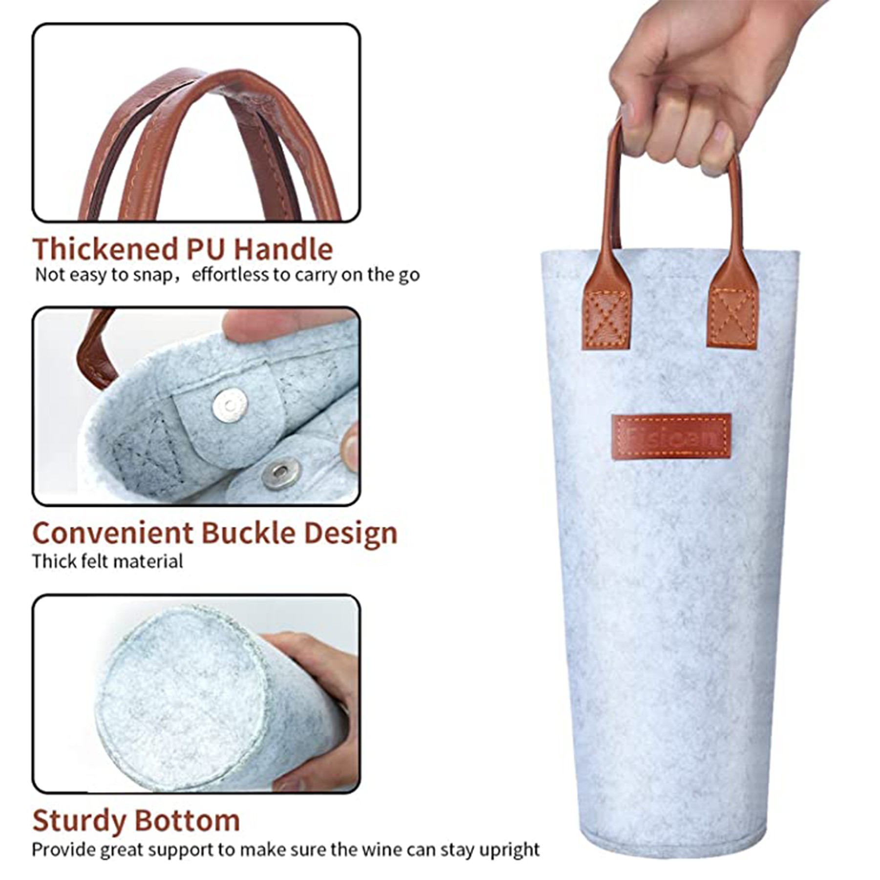 Wine Tote Padded Single Bottle Carrier Bag 3