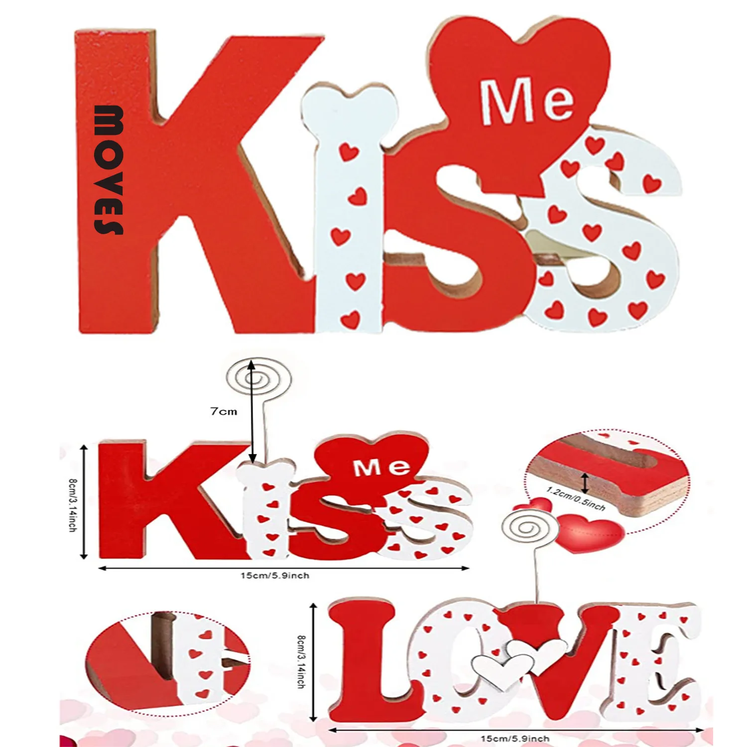 Wooden Valentine's Day Ornaments 3