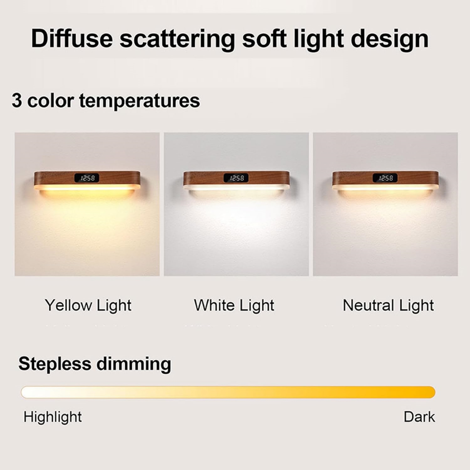 Magnetic Wall Night Light With Clock 3