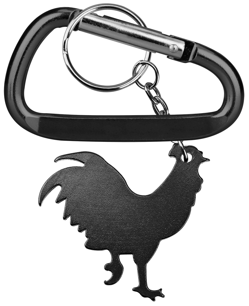 Rooster Shape Bottle Opener with Key Chain & Carabiner 2