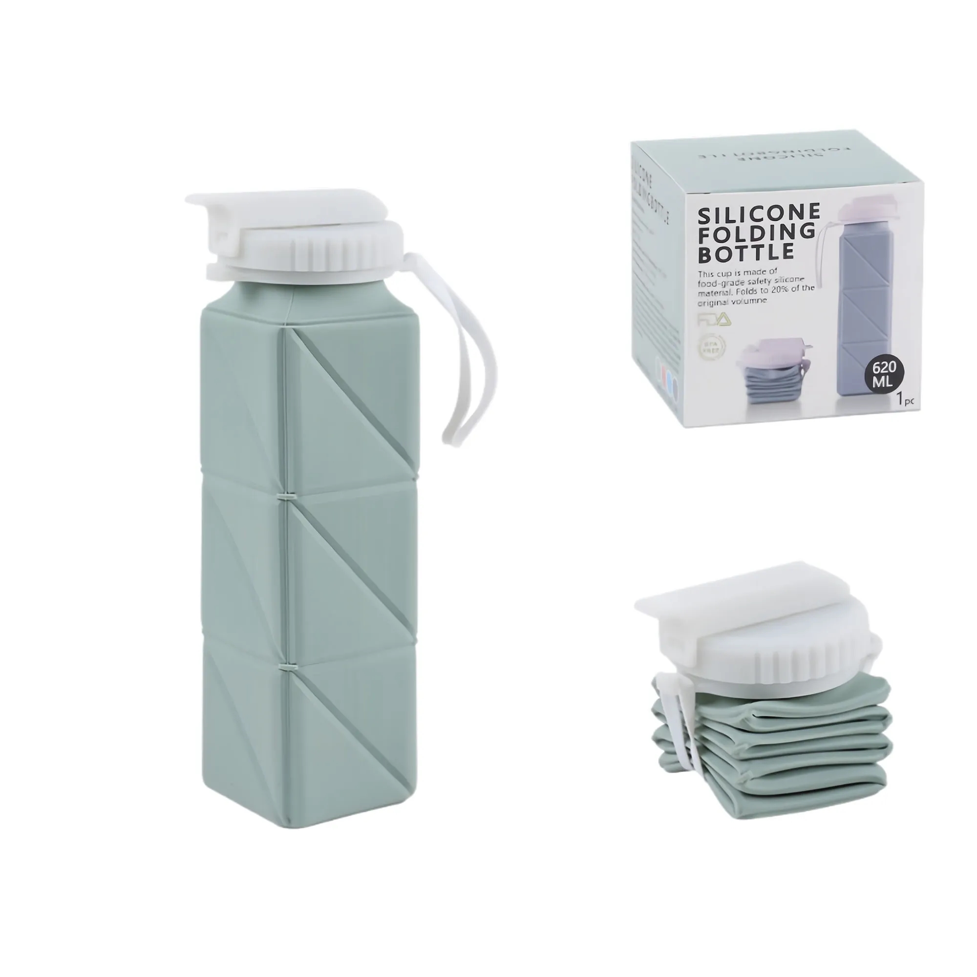 Premium Collapsible Silicone Water Bottle For Outdoor Sports 4