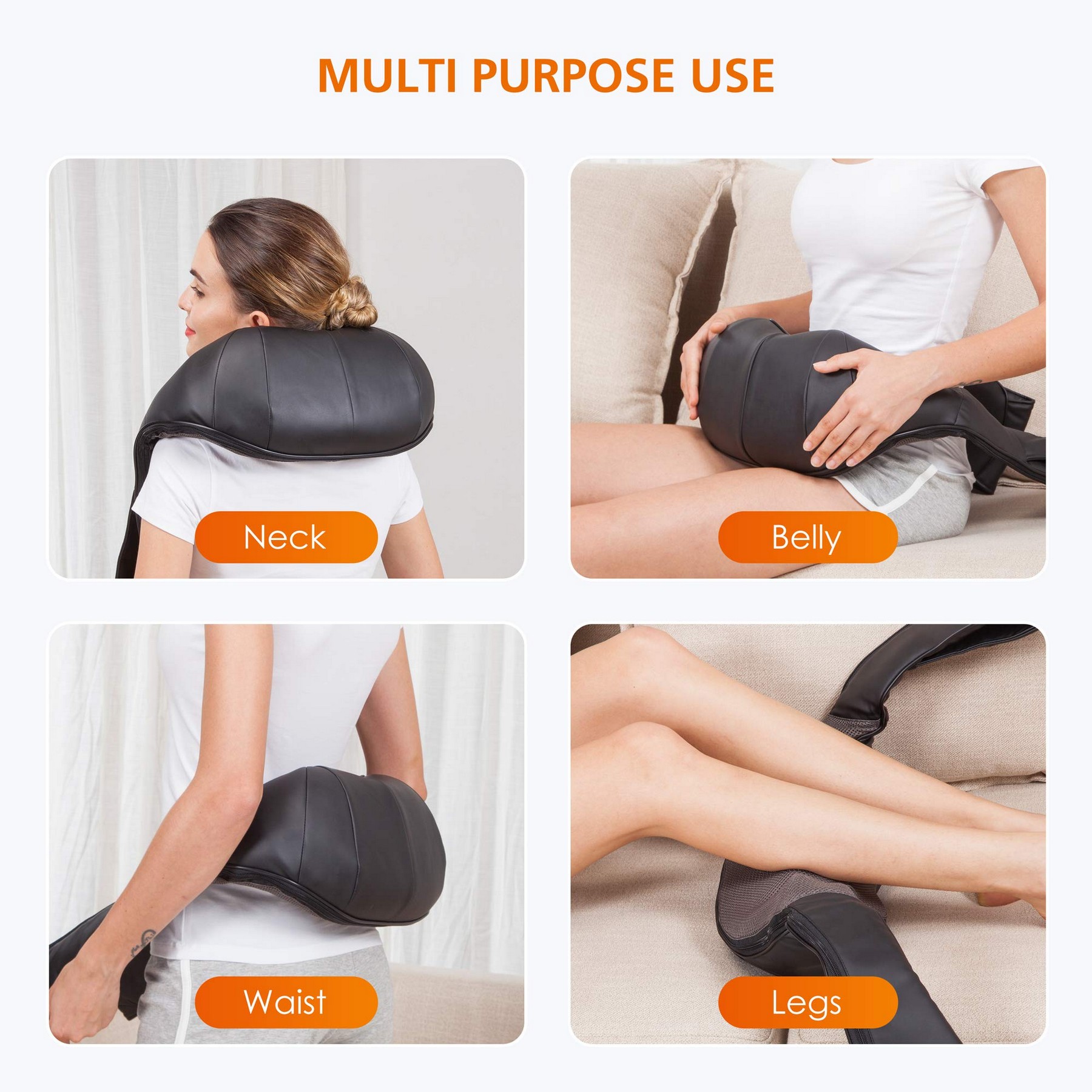 Neck and Shoulder Massager - Back Massager with Heat, Deep Kneading Electric Massage Pillow 3