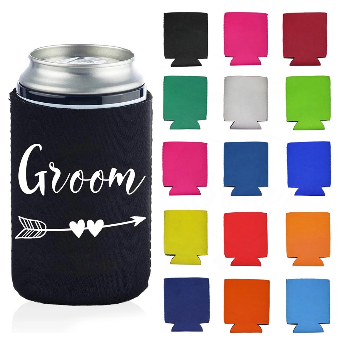 Collapsible Neoprene Can Cooler, custom koozie with logo imprint 1