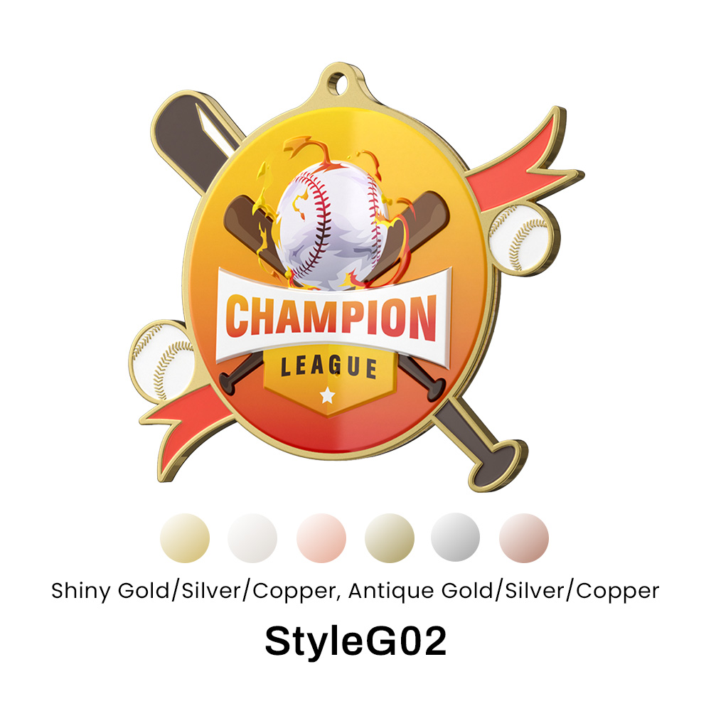 4.5" UV Printed Baseball Medals 2