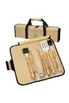 5 Piece BBQ Set (Bamboo) in Roll-Up Case 4