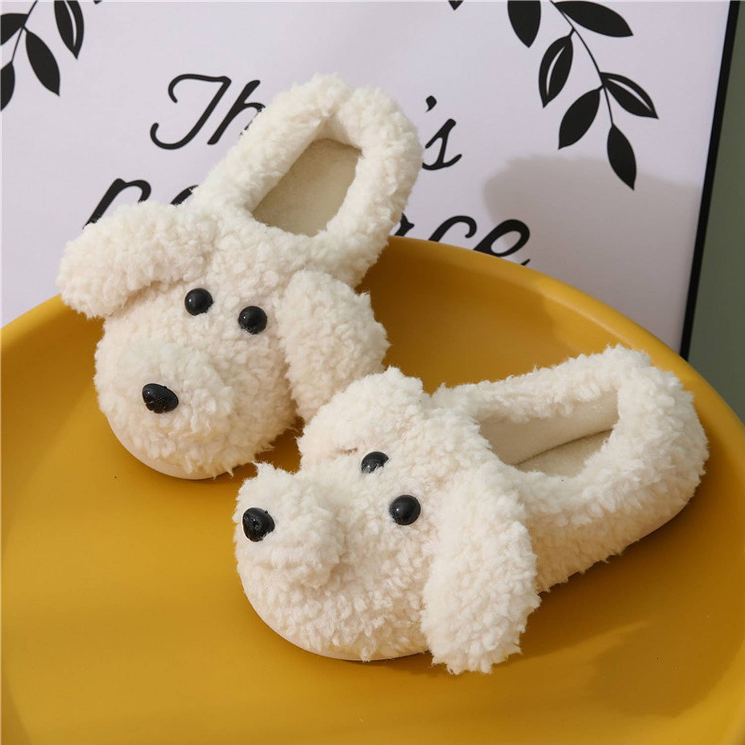 Women's Cute Teddy Animal Home Non Slip Plush Slippers 3