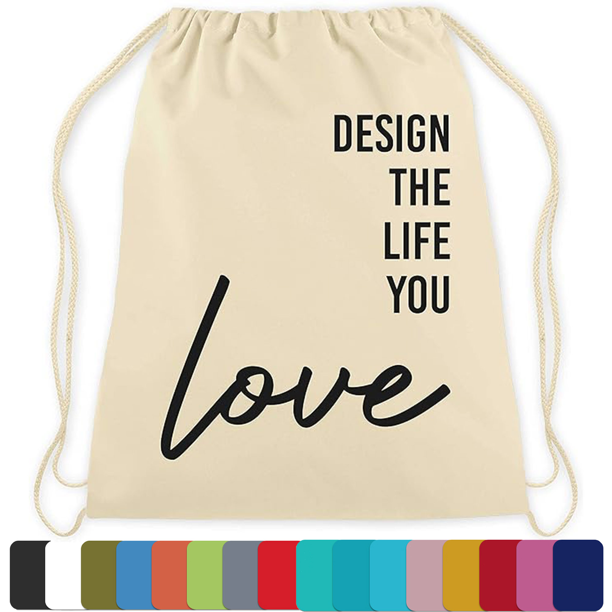 Eco Friendly Cotton Canvas Shoulder Drawstring Backpack 3