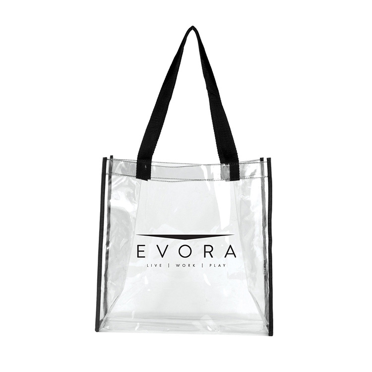 12" W x 12" H x 6" Gusset - "Matterhorn" Clear Vinyl Stadium Compliant Tote Bag 12