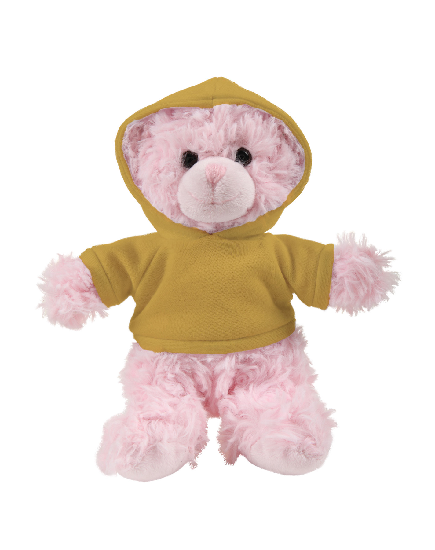 soft plush  Pink Curly Sitting Bear with hoodie 5