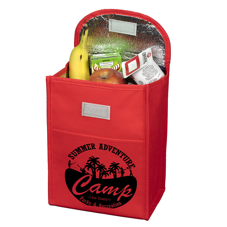 7"W x 10"H x 5"Gusset - "ARCTIC CHILL" Tall Insulated Cooler Lunch Tote with Hook & Loop Closure 20