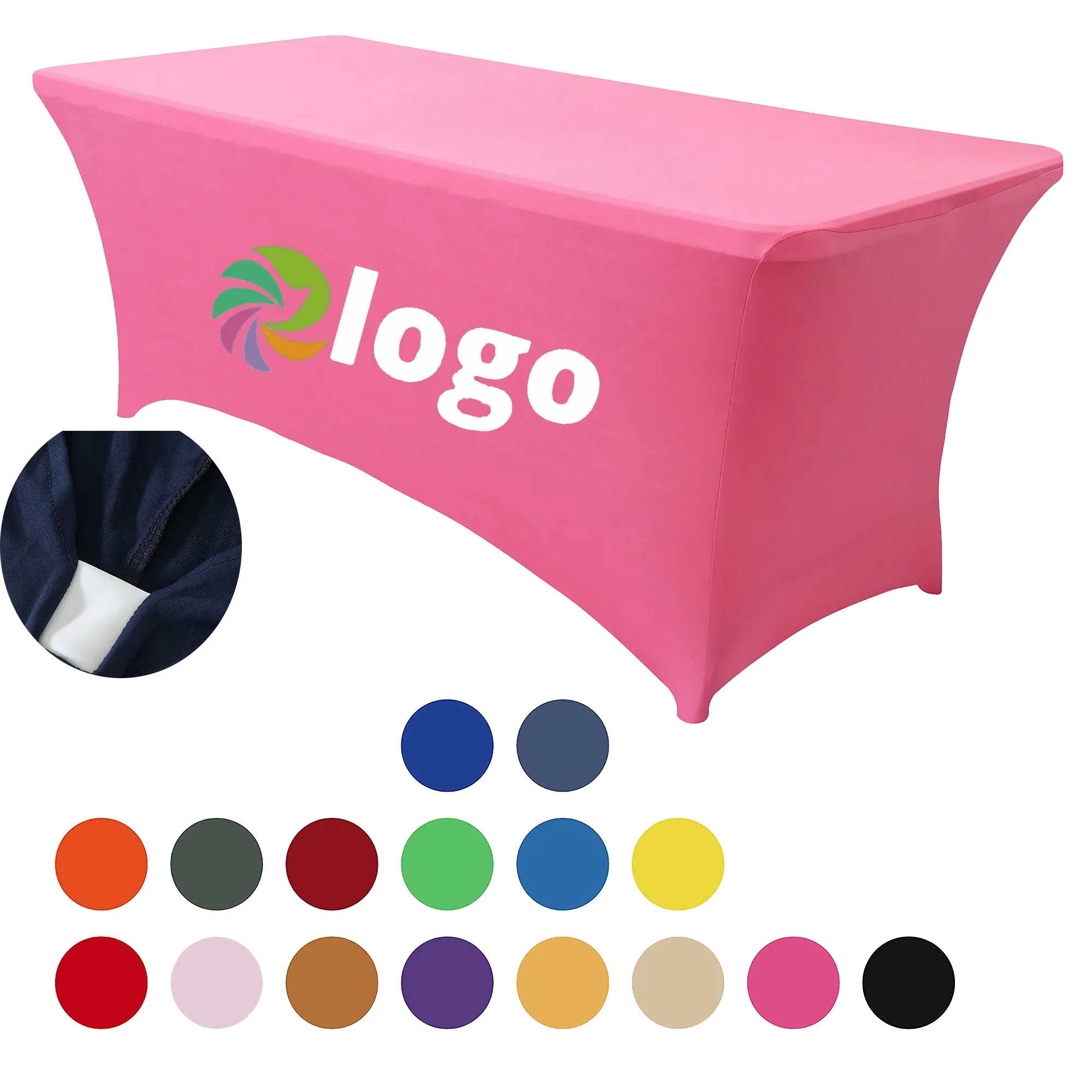 6' Full Color Dye Sublimation Stretch Table Cover MOQ 1 Piec
