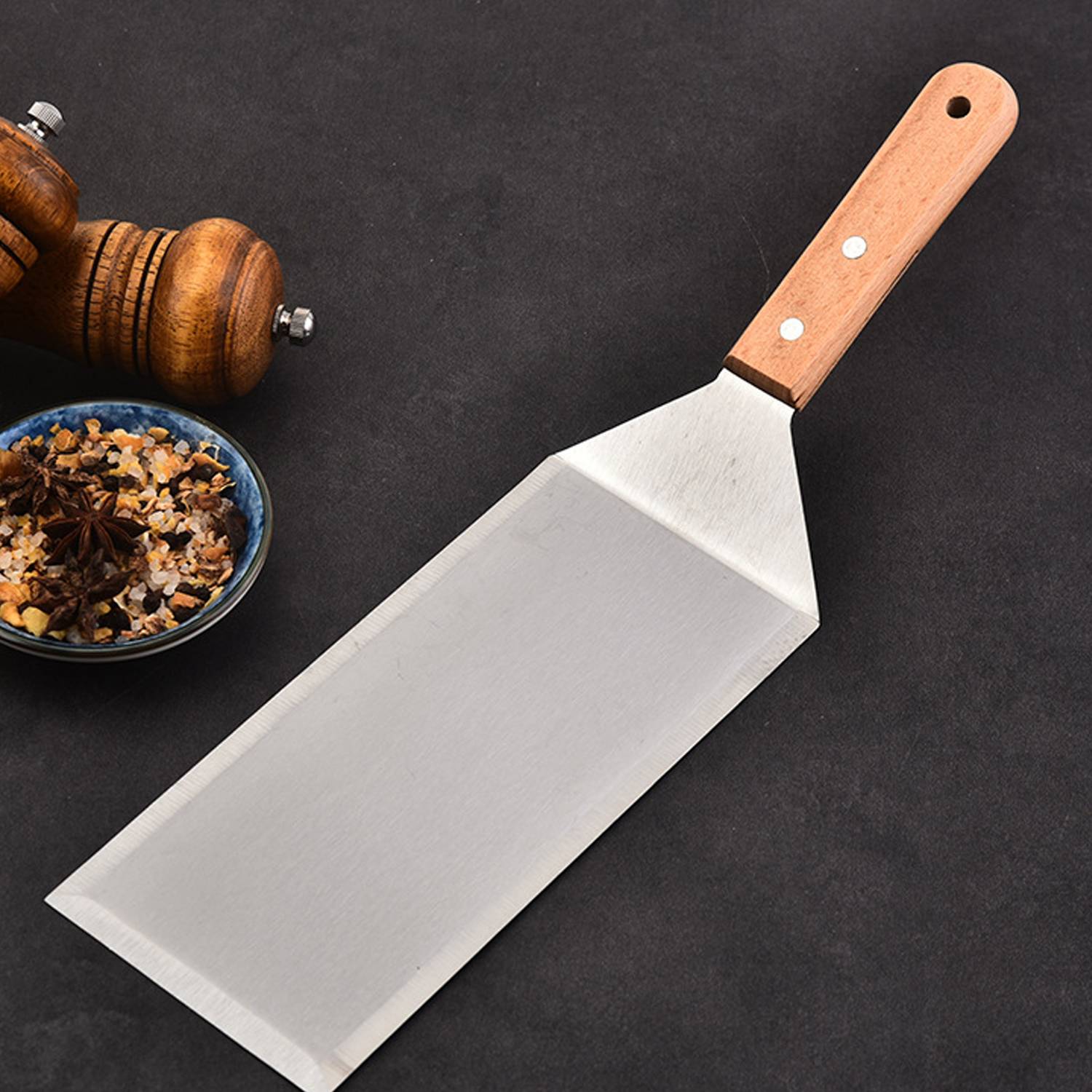 Outdoor Barbecue Stainless Steel Iron Plate Steak Shovel Set 4