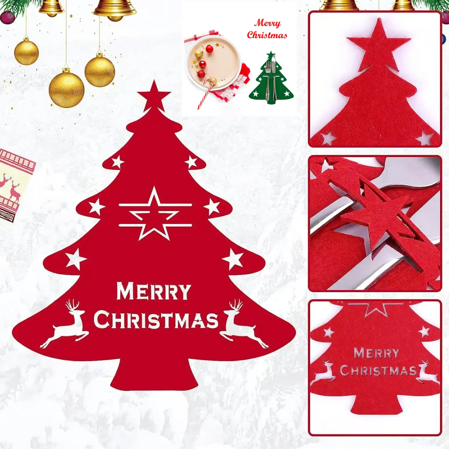 Felt Christmas Tree Cutlery Cover 7