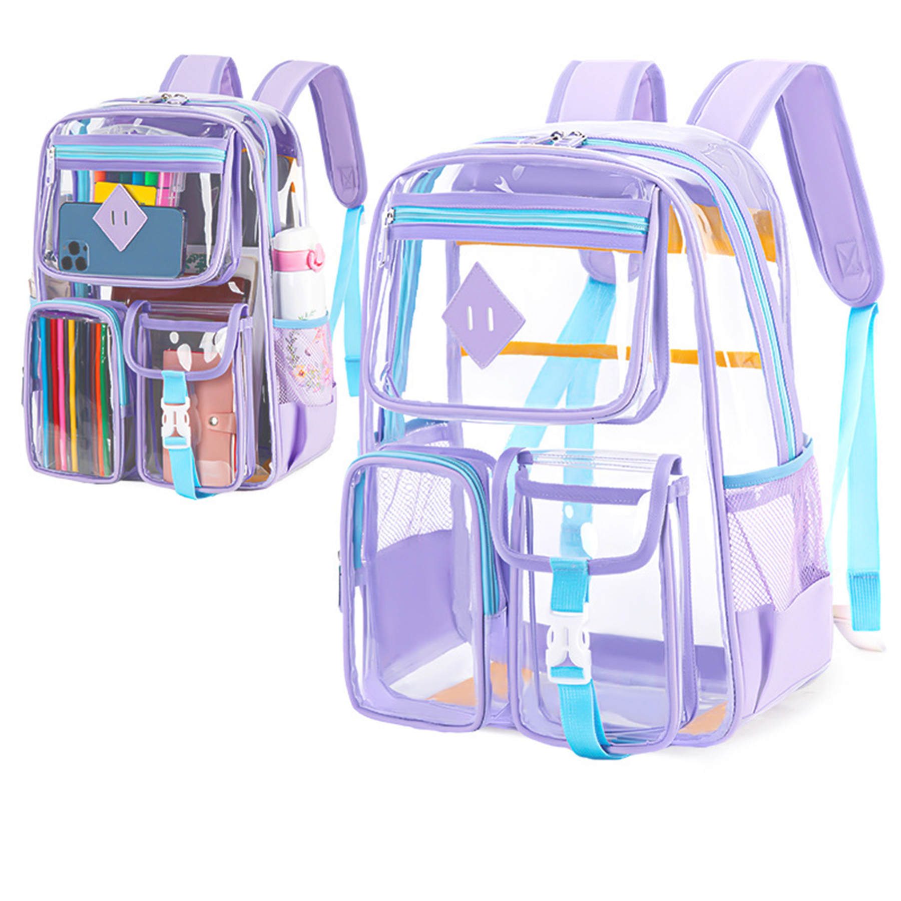 Large Clear Waterproof PVC Backpack 8