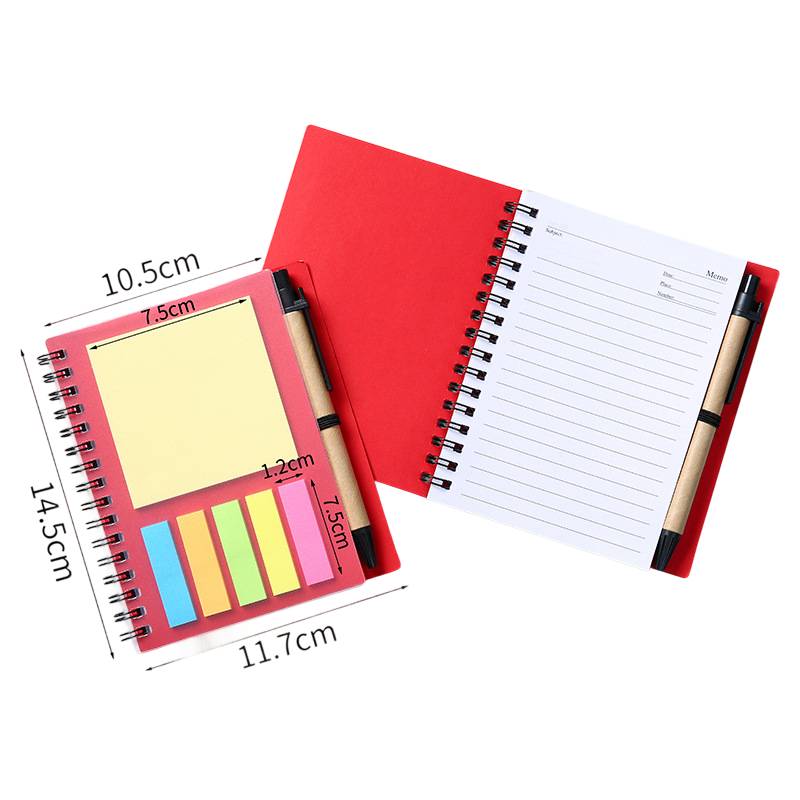 A6 Spiral Notebook W/ Sticky Notes & Pen 6