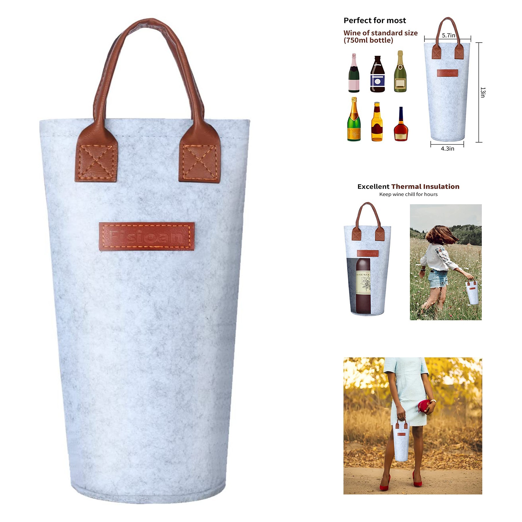 Wine Tote Padded Single Bottle Carrier Bag 2