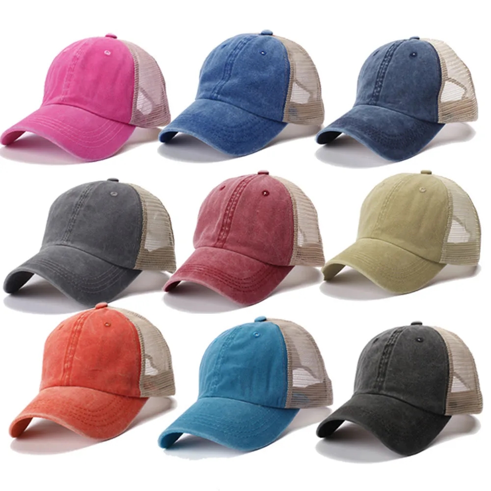 Adjustable washable cotton mesh cap 3
