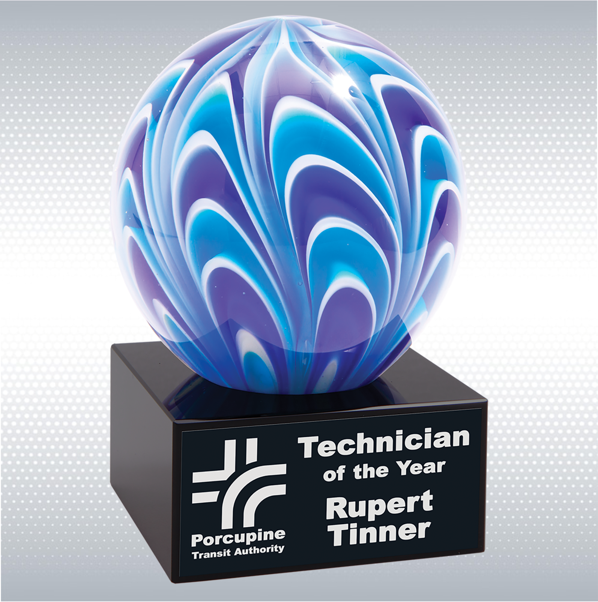 5" Two-Tone Blue & White Sphere 2