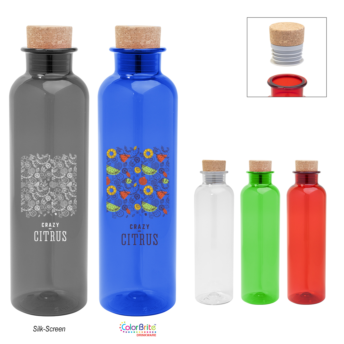 22 Oz. Maddie rPET Bottle With Cork Lid 10