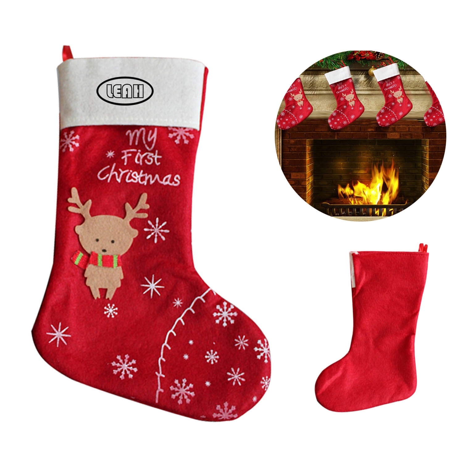 Large Christmas Stocking Sack Gift Bag 1