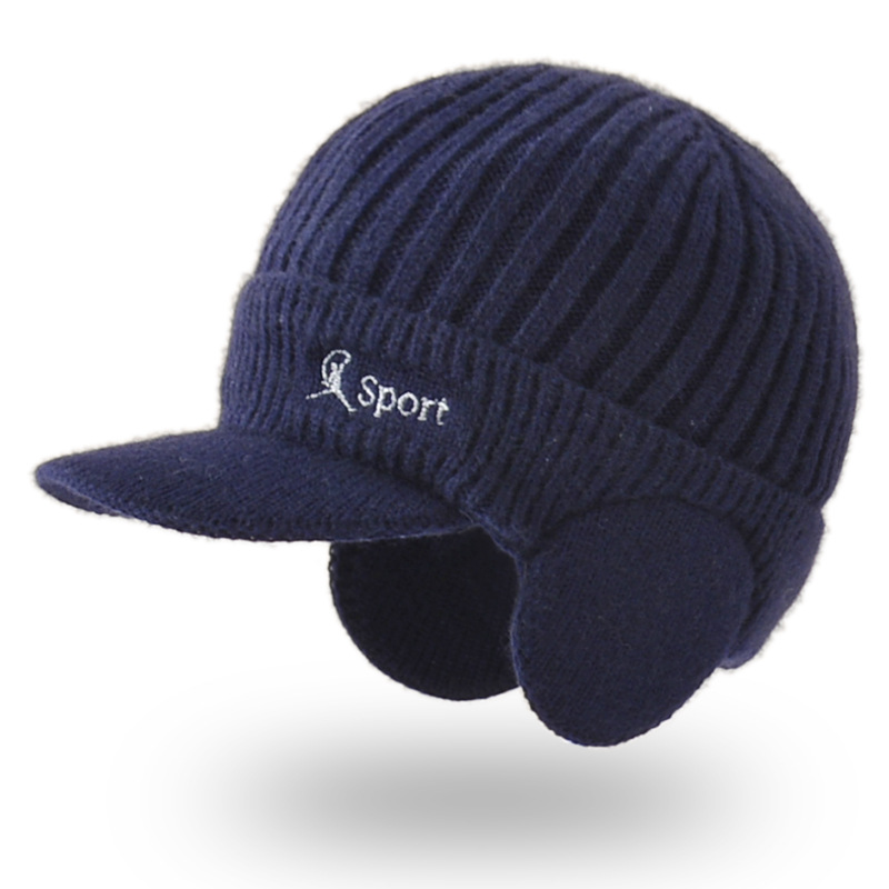 Knit Beanie Winter Fleece Lined Skull Cap w/ Ear Flaps 19