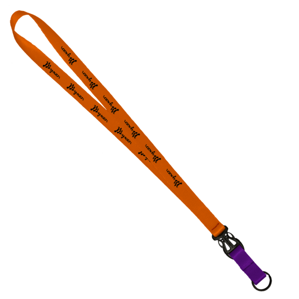 3/4" Multi color (Top and bottom) Nylon Lanyard with Plastic Slide Buckle R 140