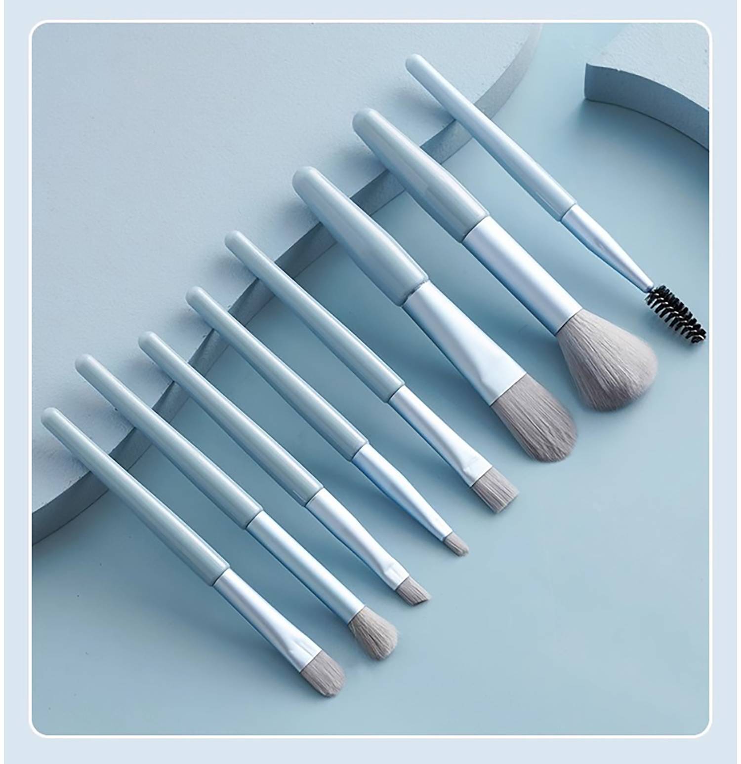 8-Piece Makeup Brush Set, Macaron-Themed Portable Blush 7
