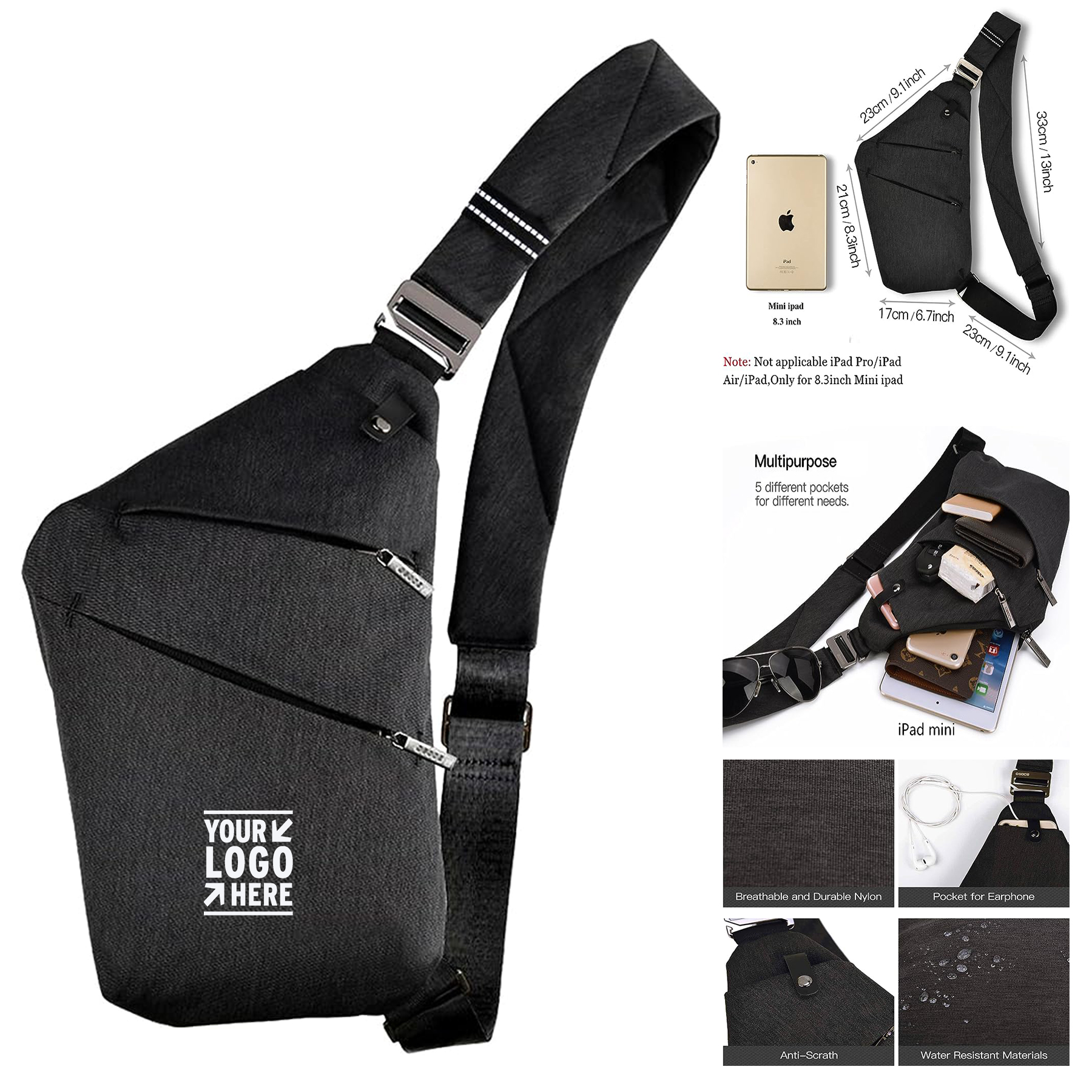 Men Women Anti-theft Crossbody Shoulder Sling Bag 2