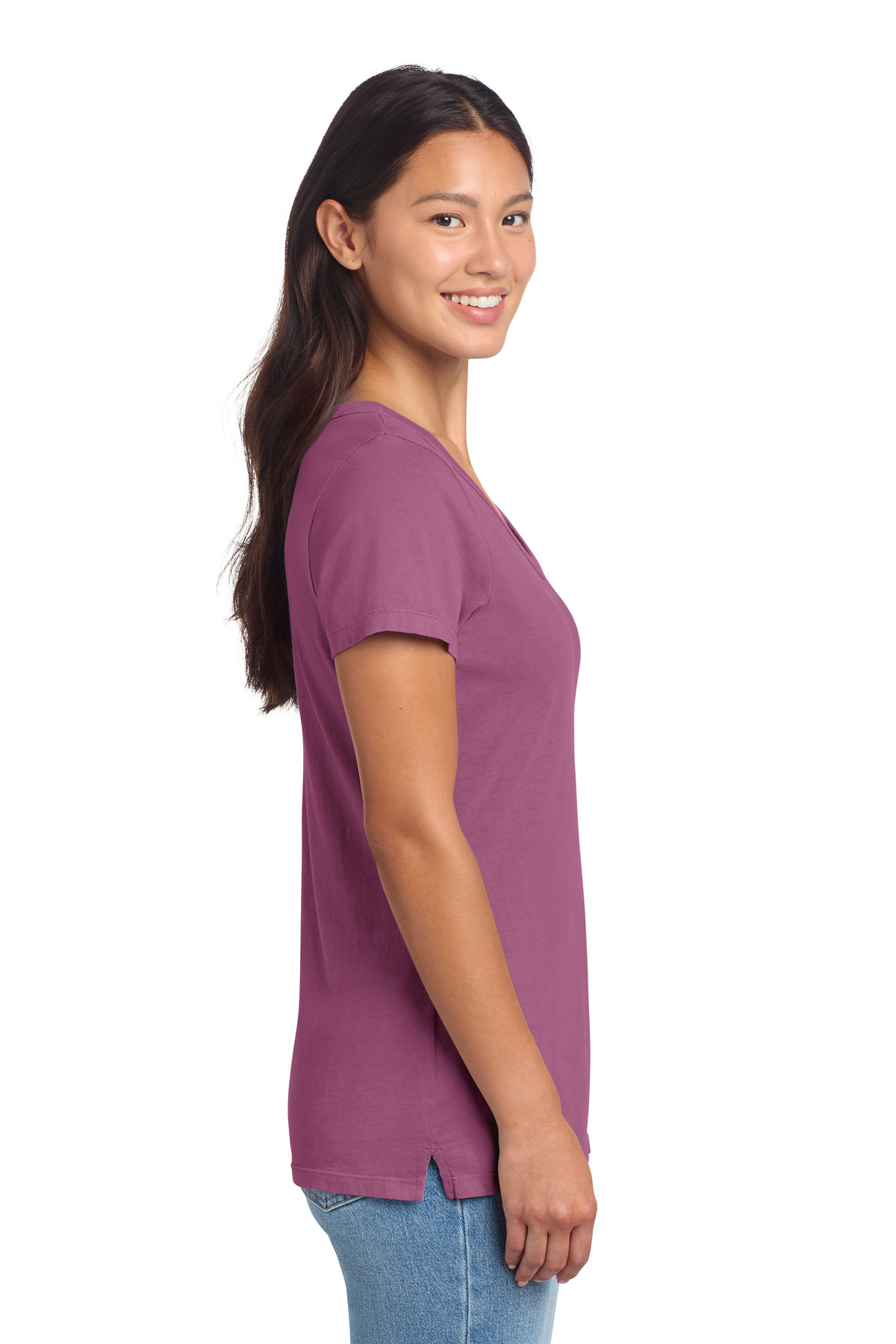 Port & Co Women's Beach Wash Garment-Dyed V-Neck Tee LPC099V 2