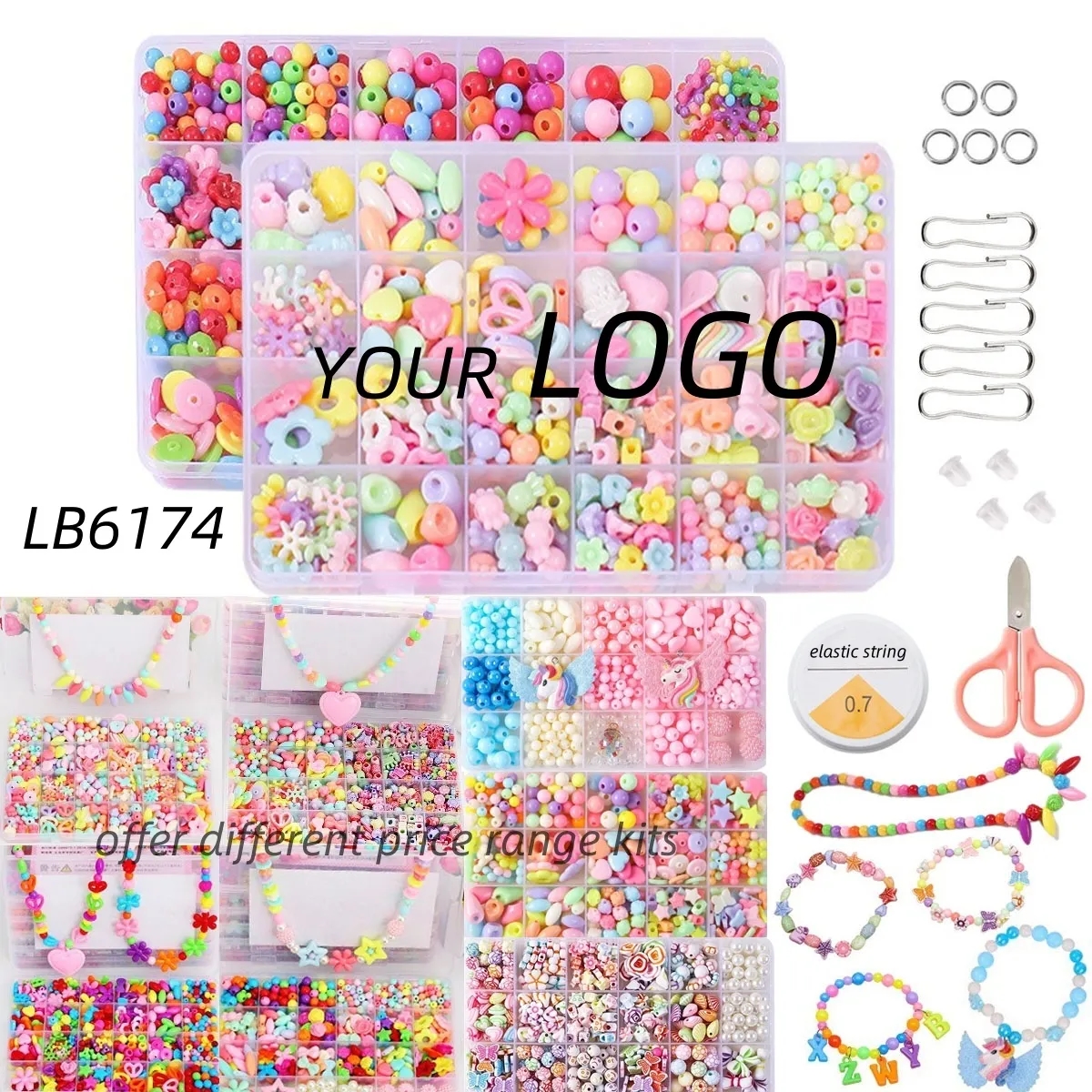 BULK Kids Jewelry Making Kit DIY Bracelet Set Beads Supplies 12