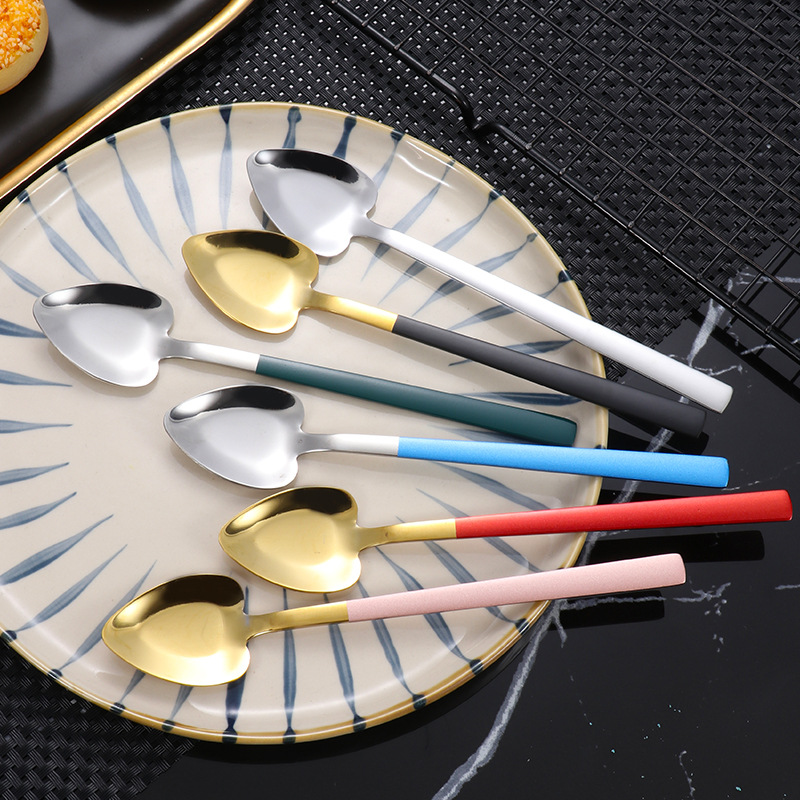 Stainless Steel Heart Coffee Spoons Ice Cream Scoop 3