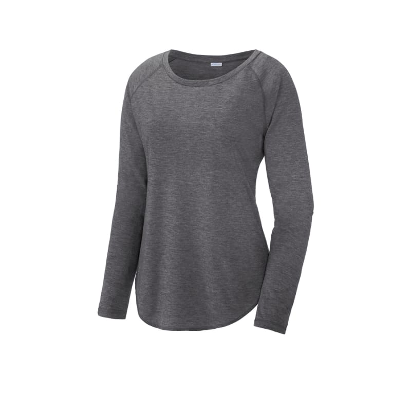 Sport-Tek Women's PosiCharge Long Sleeve Tri-Blend Wicking Scoop Neck Raglan Tee 12
