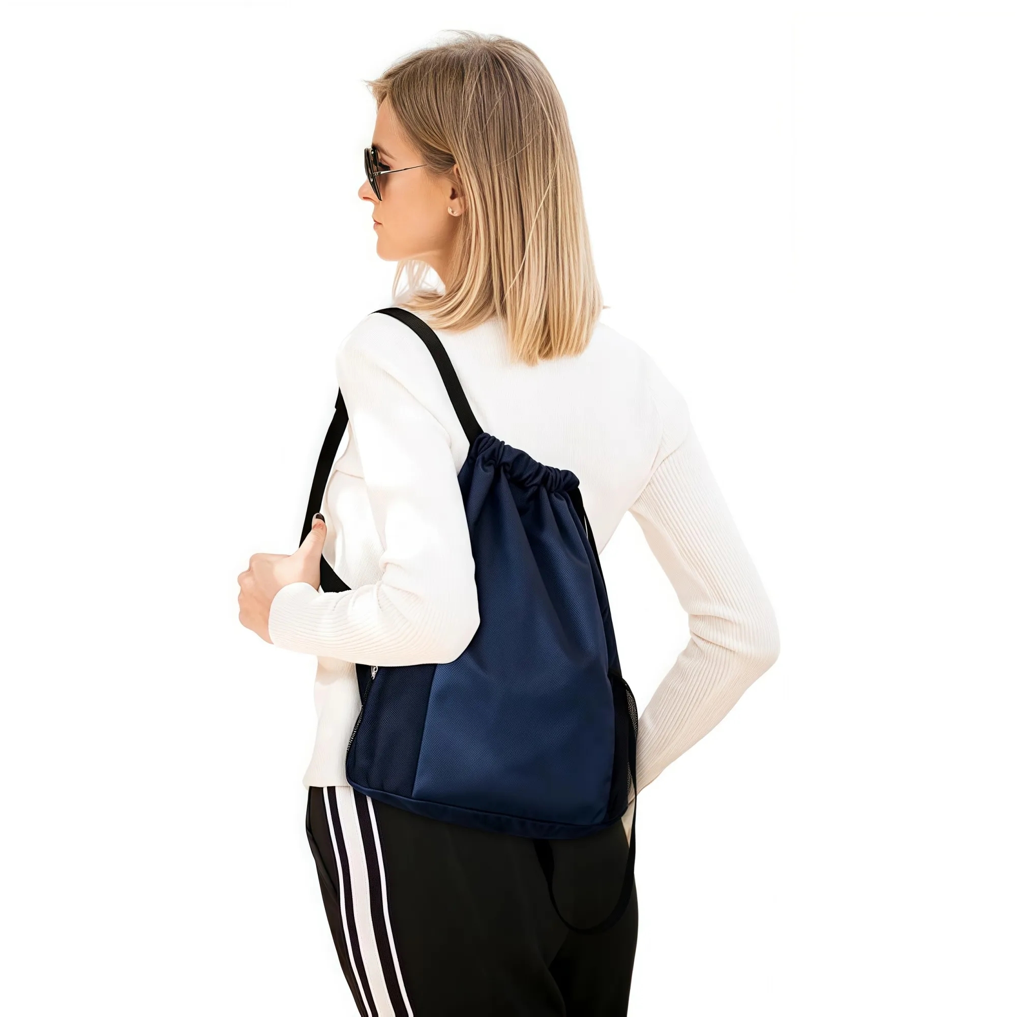 Lightweight Drawstring Backpack with Pockets 16