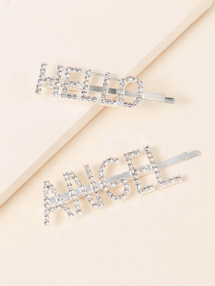 Custom Sparkly Bling Letter Hair Clip 3