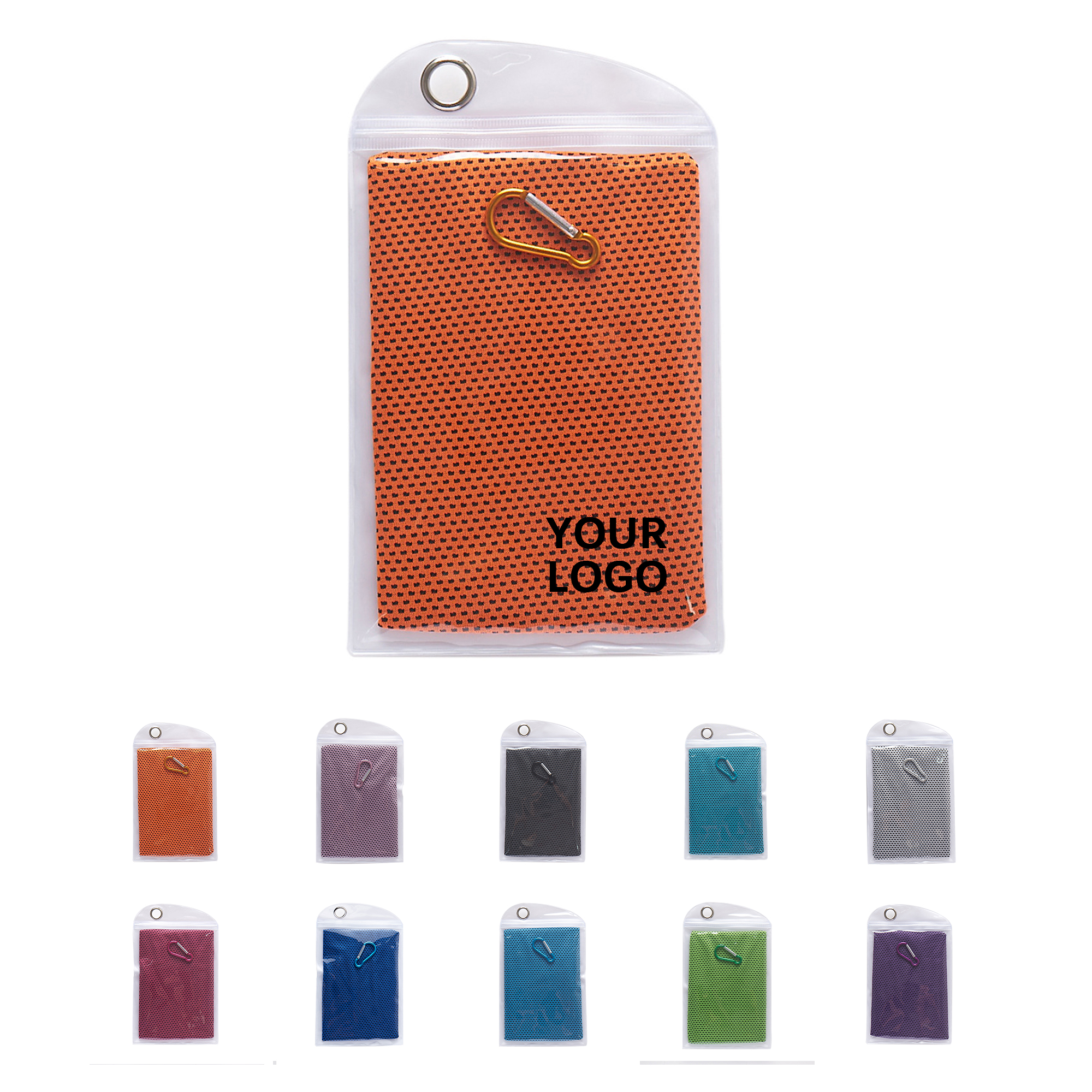 Cooling Mesh Towel With Carabiner Clip 35.4" x 12" 4
