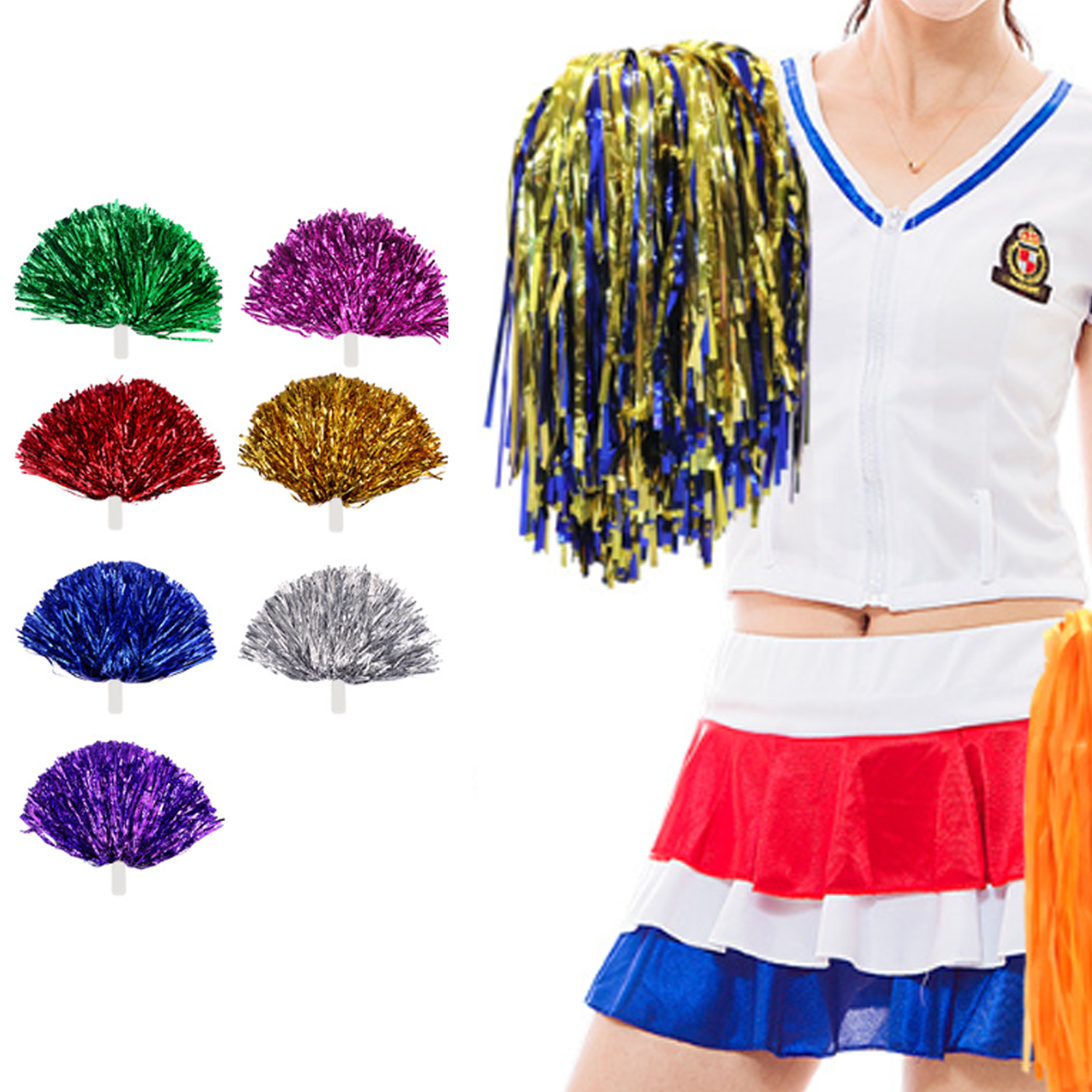 Custom 9.8"L Printed Pom-Poms 2