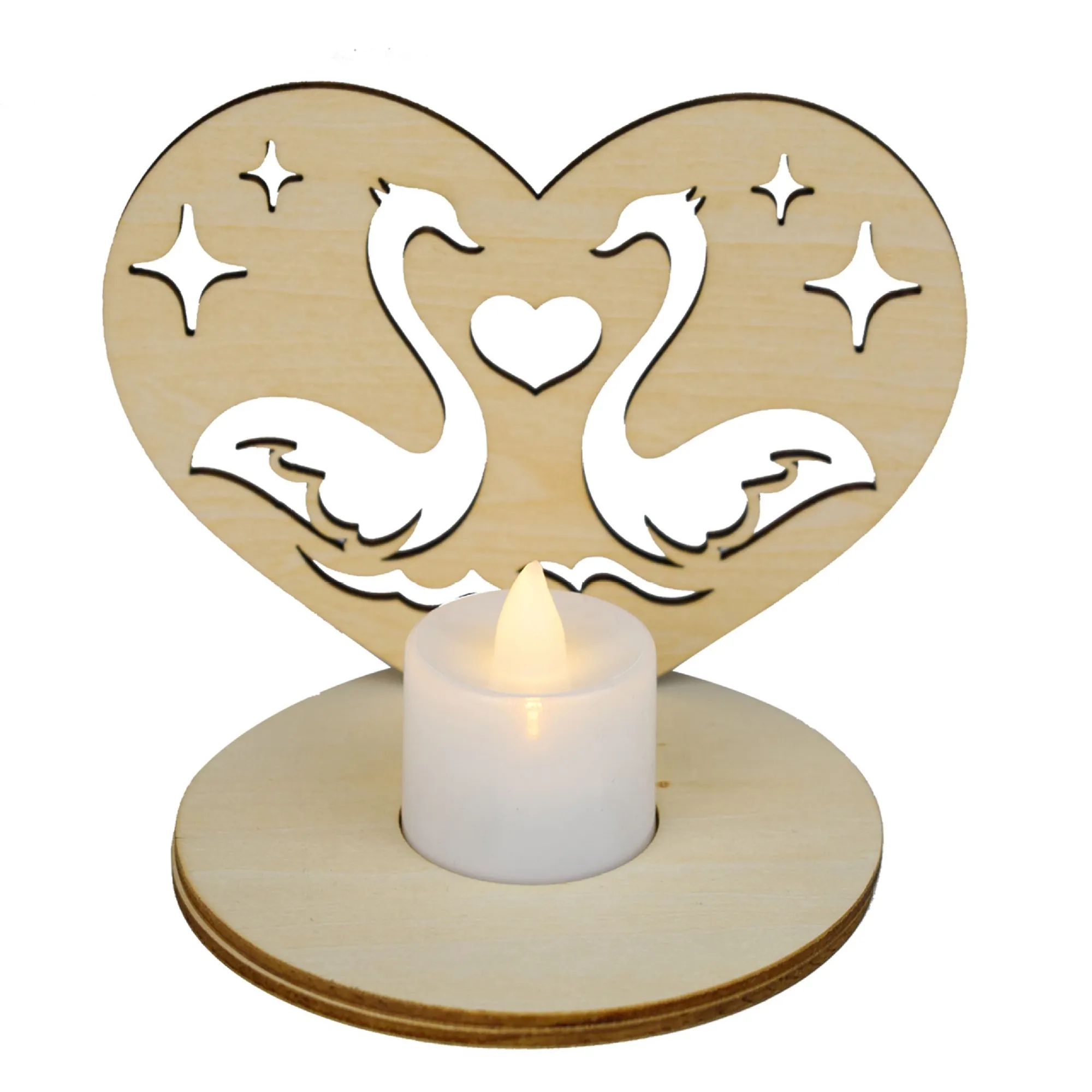 Wood Candle Holders with Tea Light 4
