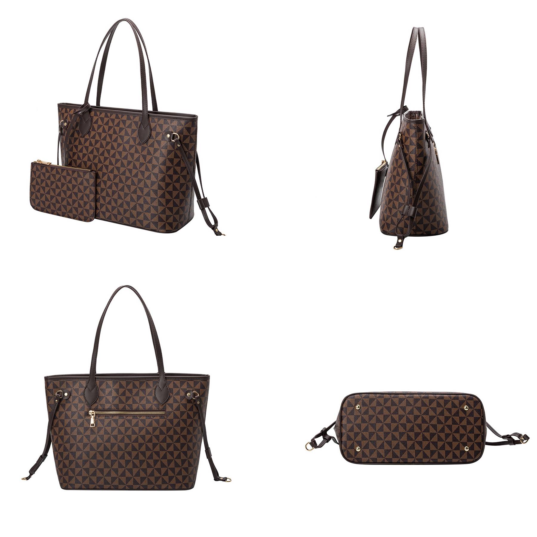 Pvc Check Waterproof Tote Bag For Women 2