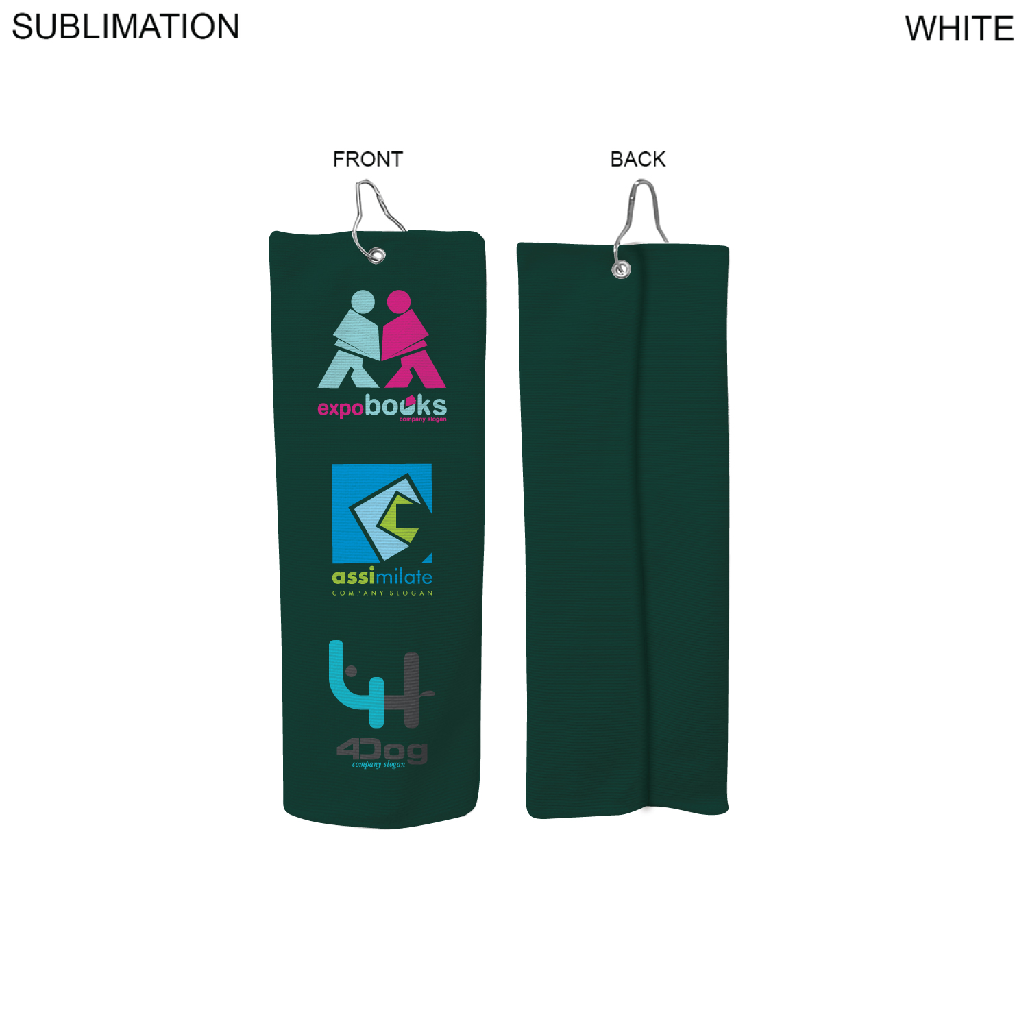 72 Hr Fast Ship - Colored Microfiber Dri-Lite Terry Golf Towel, Finished size 6x15, Trifold 7