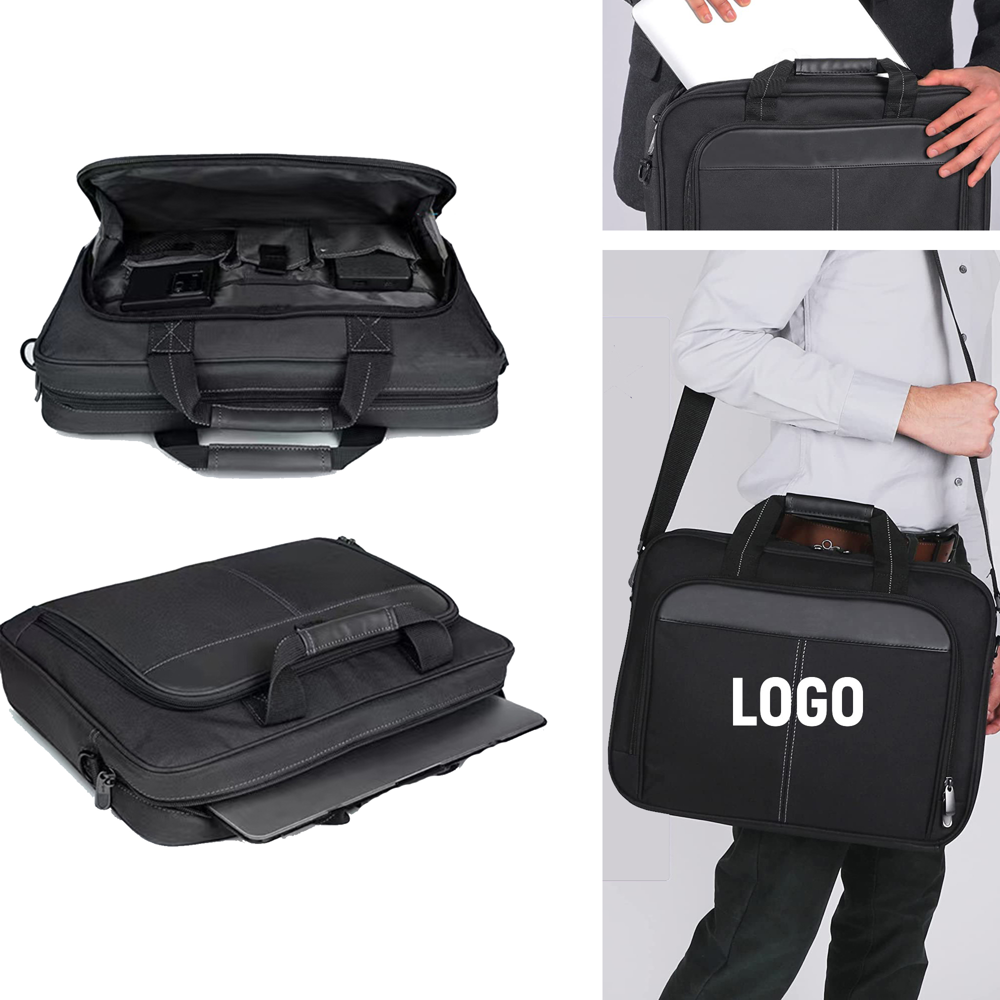 Classic Slim Briefcase Messenger Bag 1